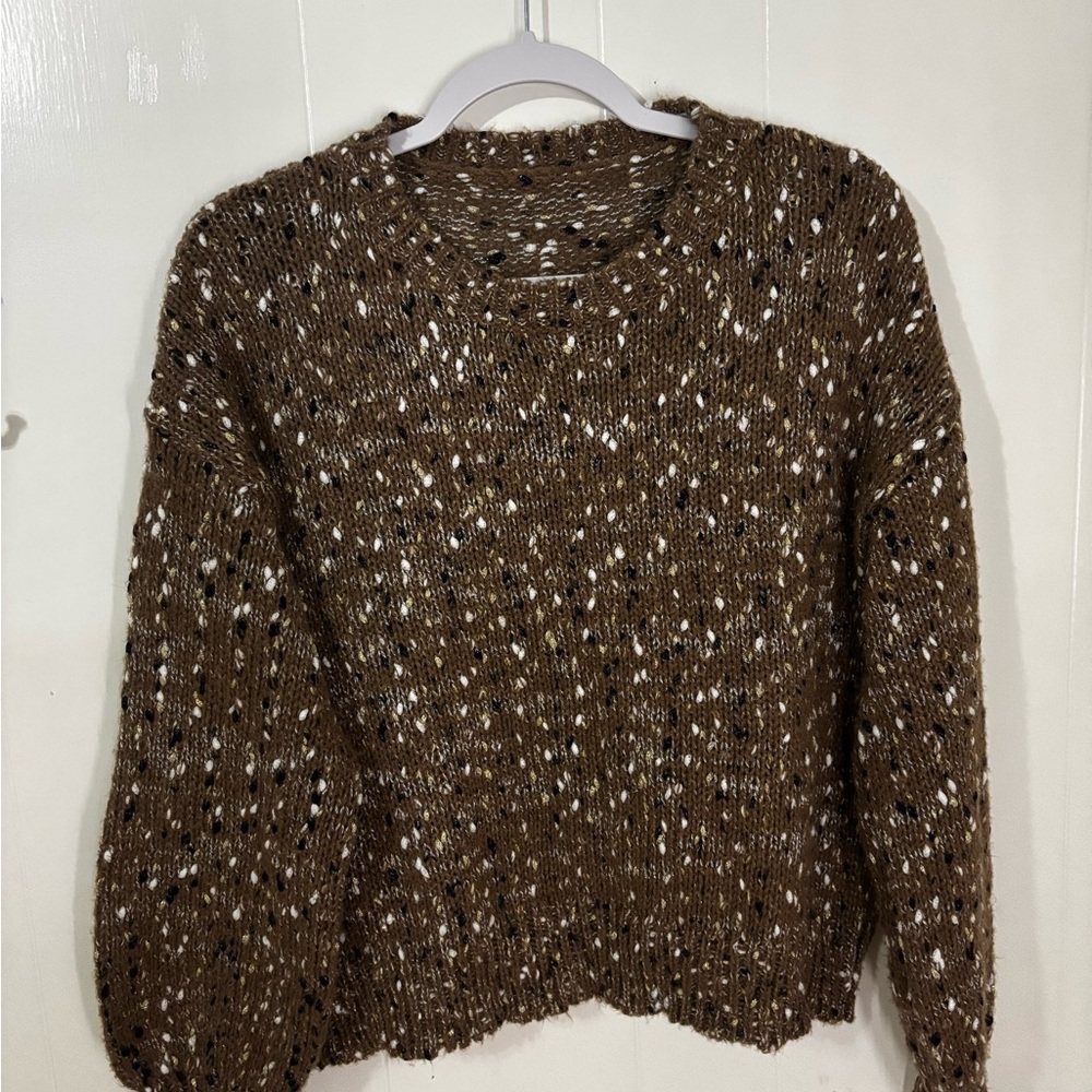 Speckled Brown Women's Crew Neck Sweater